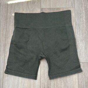 Olive Green Women's High-Waisted Biker Shorts